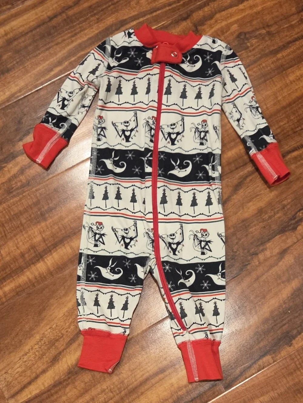 Hanna Andersson 3-6 Months Nightmare  Before Christmas One-piece Pj Romper